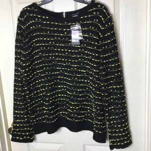 City Chic Sweater Citron/black with Zipper Back